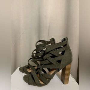 Charlotte Russe Olive Green Faux Suede Heels